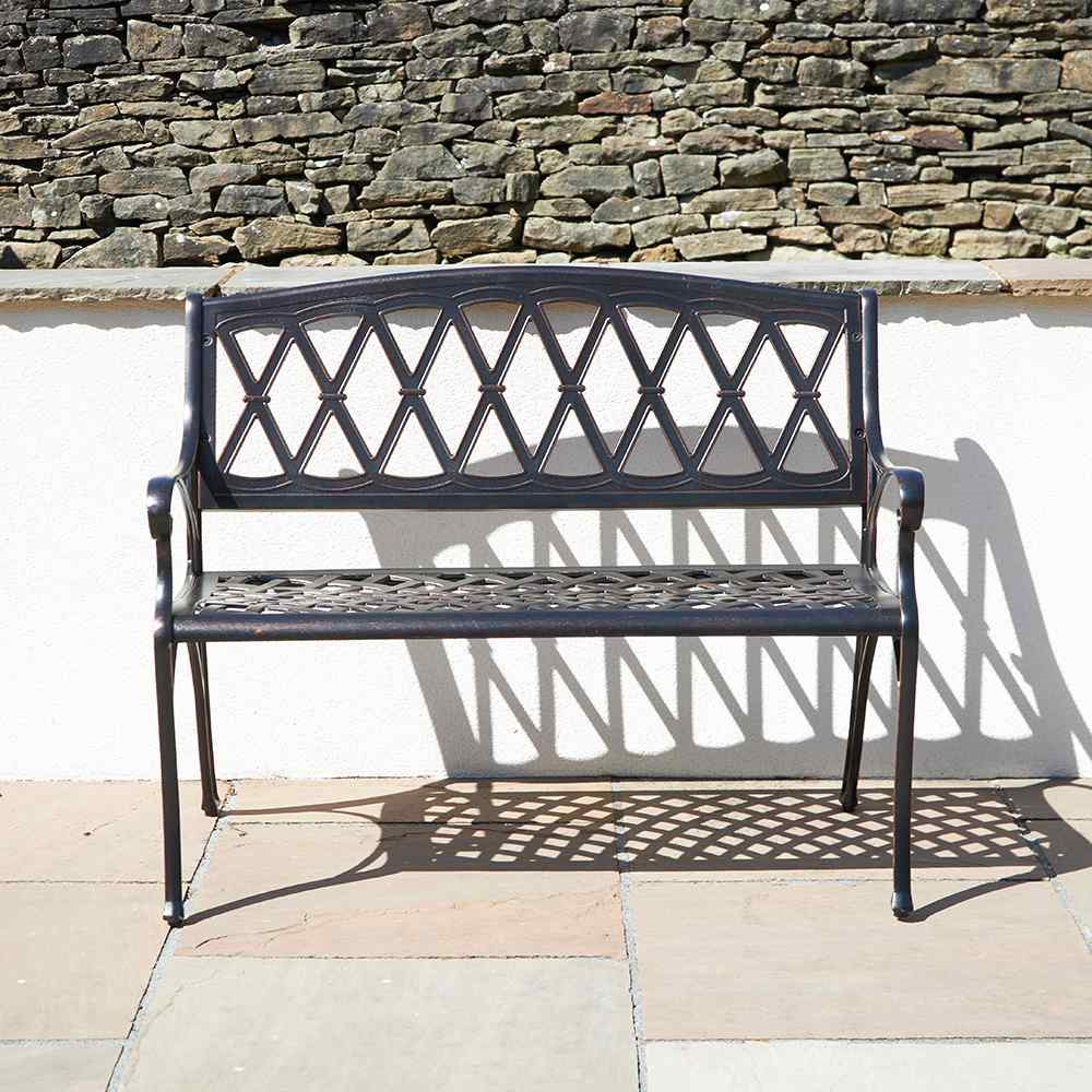 Cast Aluminium Bench - Black